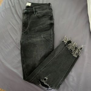 Free people size 28 black jeans. Distressed at the bottom